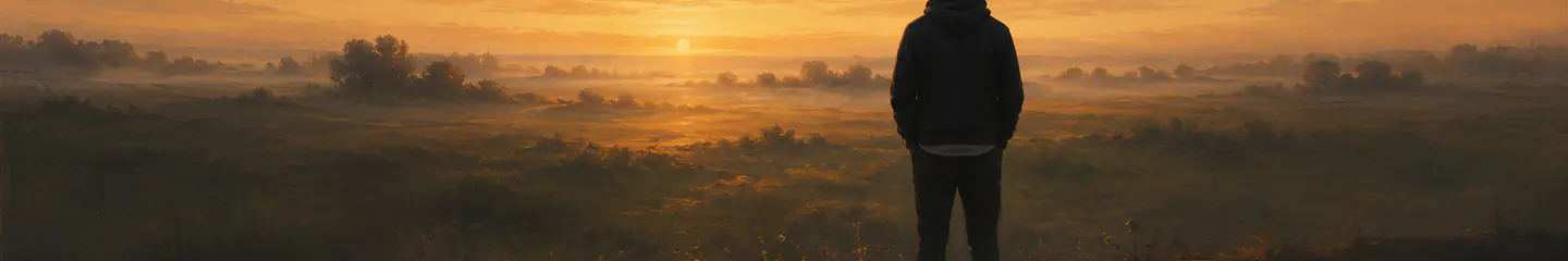 A misty morning horizon