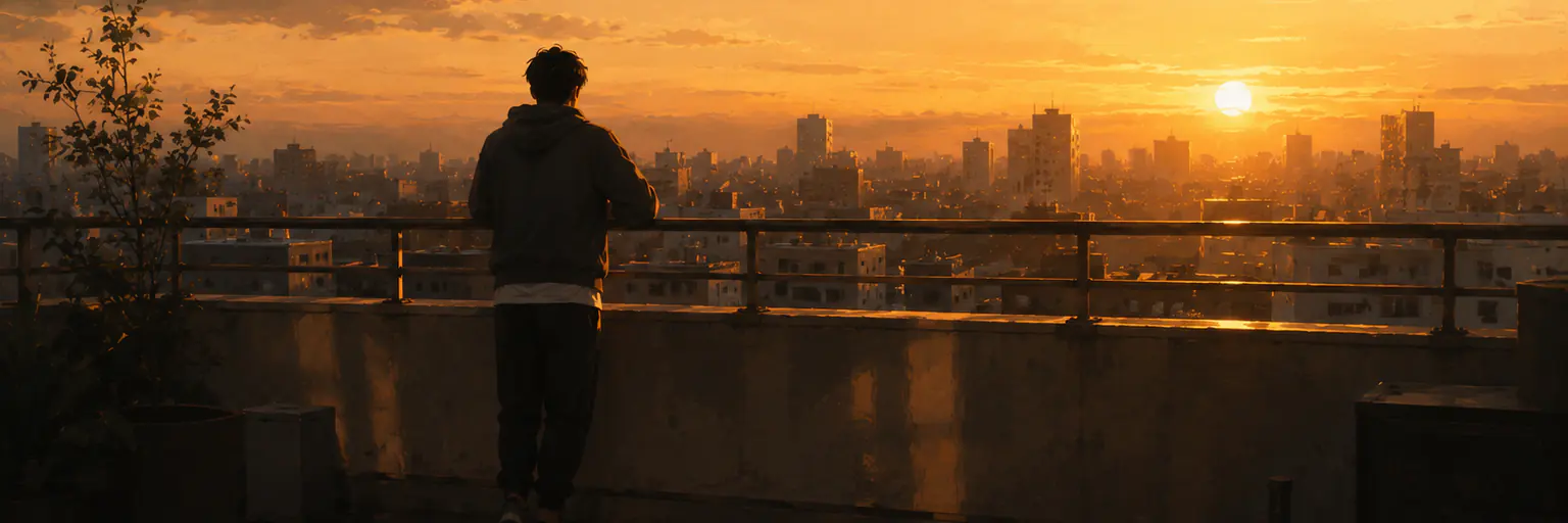 Golden hour over the city